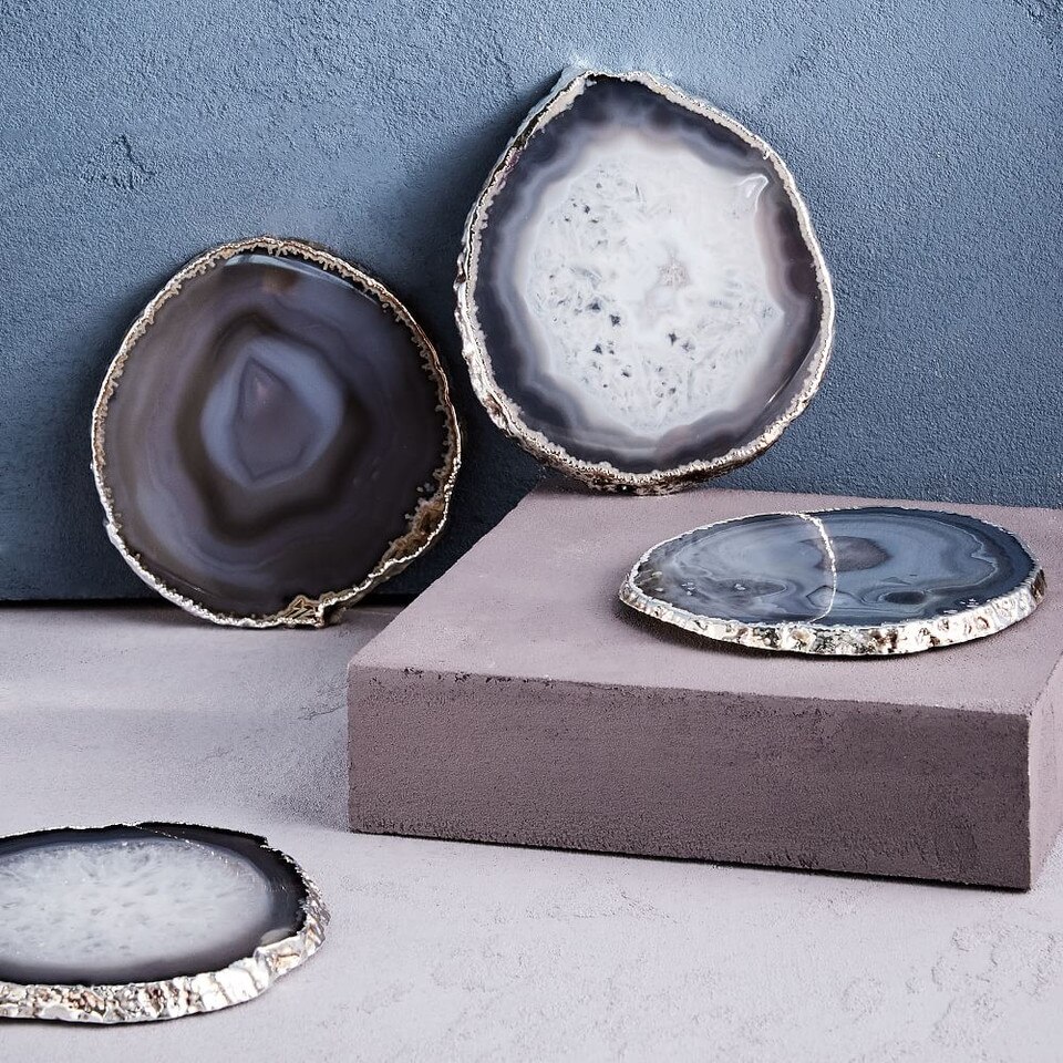 Agate Coasters Gold (Set of 4) West Elm Australia